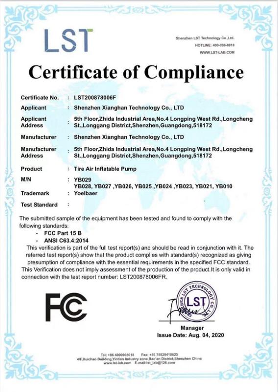 FCC - Shenzhen Xianghan Technology Co., Ltd.