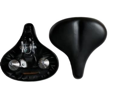 China Bicycle Single Seat Wide Thick Thick Saddle For Cycling Black Color Leather E-saddle for sale