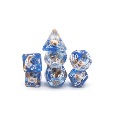 China Resin HS Die Set 16mm Dungeon Dragon Dice Role Playing Game Resin Polyhedron DND Die Set for sale