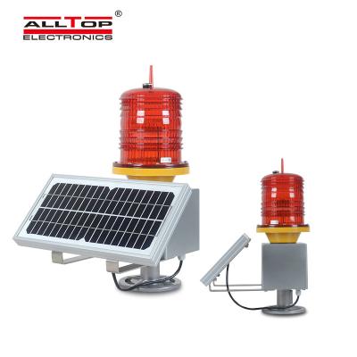 China ALLTOP Ip65 Waterproof Aluminum Wireless Solar Powered Led Marine Navigation Aviation Obstacle Warning Lamp for sale