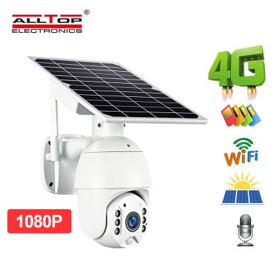 China Built-in Security Outdoor Waterproof Bullet Security ALLTOP 1080P 4G WIFI Siren ALLTOP 1080P 4G WIFI Solar Powered IP Camera for sale