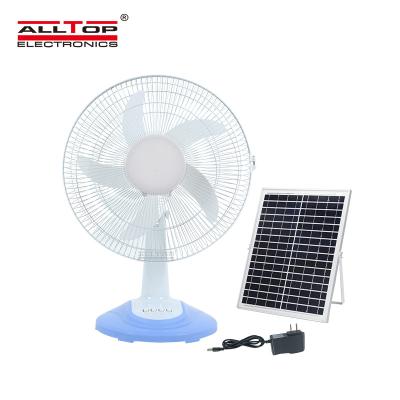 China ALLTOP High Quality Motor Safety Air Circulation Fan Three Wind Speed ​​Five Blades Table Solar Fan for sale