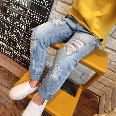 China 2021 Fashion Fringe Jeans Girl Fashion Fringe Jeans Pants 100-150cm Multicolor Baby Kids Breathable Solid Pants for sale