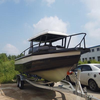 China Aluminum New 7.2m 24ft deep V Aluminum Luxury Cabin Leisure Fishing Boat for sale for sale