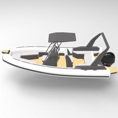 China Aluminum 22ft Rhib 650 High Speed Aluminum RIB Hypalon/PVC Inflatable Boat With Table for sale