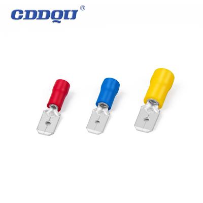 China PVC Male Disconnector Insulated Spade Terminal Disconnect Flange Brass Female MDD Male Terminals for sale