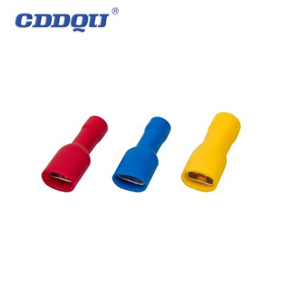 China Copper Fully Insulated Female Terminal FDFD1.25-250 Insulated Female Quick Disconnectors Wire Connectors for sale