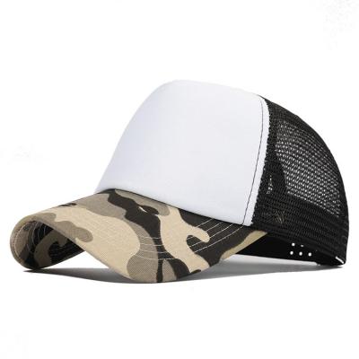 China COMMON Summer White Black Camouflage Back Outdoor Gorras Mesh Trucker Snap Hat for sale