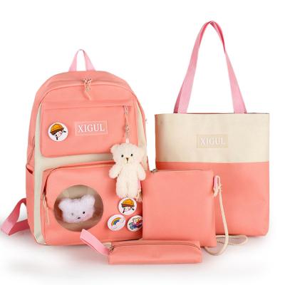 China Other 4 Pcs Sets Schoolbags For Teenage Girls Canvas Primary Laptop Backpacks College Student for sale