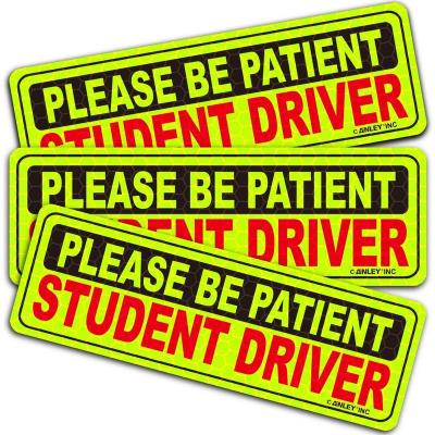 China New Waterproof STUDENT DRIVER Please Be Patient Decal Car Sticker for sale