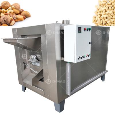 China 600 kg SS304 Rotary Drum Nut Roaster voor Dates Grain Almond Cashew Roasting Machine Te koop