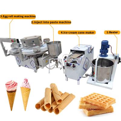 China Waffle Egg Roll Ice Cream Cone Maker for Making Good Stroopwafel Edible Tea Cup Cones for sale