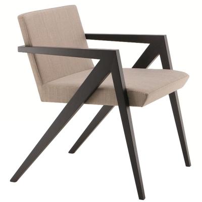 China Custom make solid wood frame available with velvet fabric upholstery Sagitta armchair used for restaurant bar and cafe chair furniture for sale