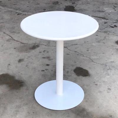 China Modern White Metal Leg Round Dining Table Furniture Restaurant Coffee Table Table Bistro Base for sale