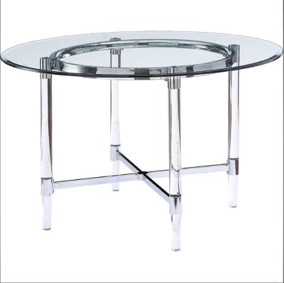 China New design italian modern luxury royal tempered glass mirrored dining table large for room and wedding for sale