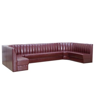 China Traditional Banquette Seating U Shape Retro Restaurant Diner Booth For Sale PU Leather Cheap Price Fast Food Bench for sale