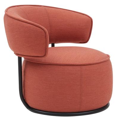 China Modern Design Modern Red Color Fabric With Black Metal Frame Cafe Sofa Chair Furniture Picolo Lounge Chair for sale