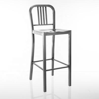 China EUROPEAN Classic Design Aluminum Frame Navy High Bar Stool Chair for sale