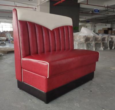 China Retro 1950s Restaurant Furniture Retro Diner Sofa Booth SofaLeather Easy Clean American Restaurant Booth for sale