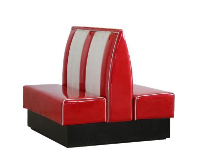 China Bel Air Retro Vinyl Red Color American Diner Cabin Sofa Double Channel Side Cabin Restaurant Aft Furniture Cabin Sofa for sale