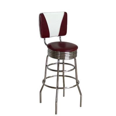 China Easy Clean American Restaurant Bar Stool Retro 1950s Style V Back Diner for sale