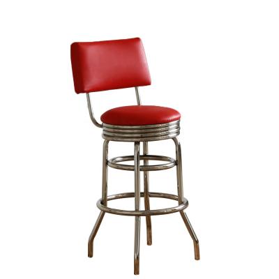 China Red Color Easy Clean 1950s Style American Meal Diner Retro Bar Stool High Diner for sale