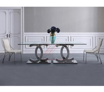 China (Other) Adjustable Home Furniture Stainless Steel Piece Dining Table And Chair Set Sets for sale