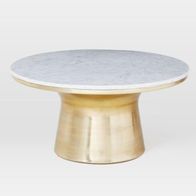 China Nordic Extendable Marble Coffee Table Accent Lotus Gold Stainless Steel Coffee Table Living Room Furniture for sale