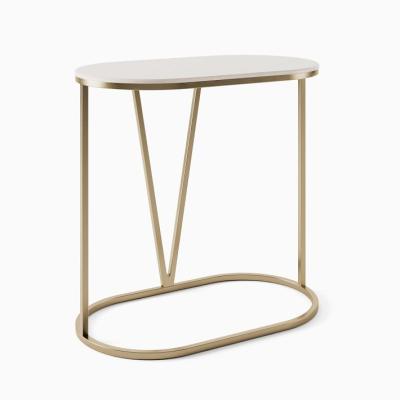 China Violet Side Table Extendable Stainless Steel Coffee Table Living Room Furniture Home Nordic Marble Furniture for sale