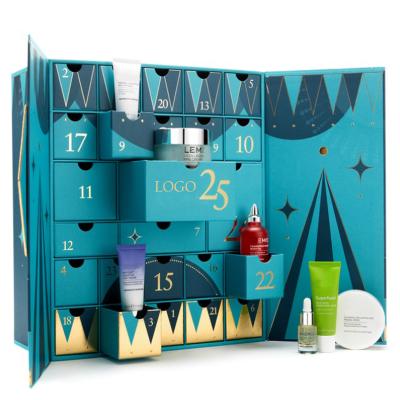 China Recycled Materials Recycle Cardboard Paper Decorative Gift Box Customized Beauty Advent Calendars For Christmas for sale