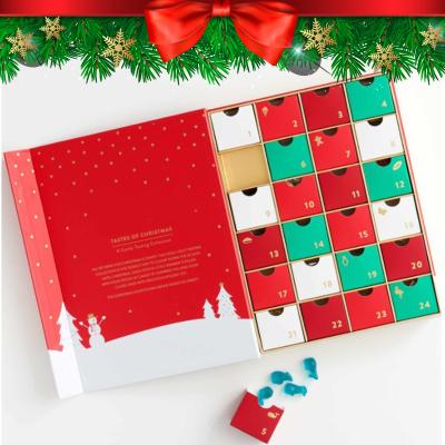 China Recycled Materials Recycle Cardboard Paper Decorative Gift Box Customized Beauty Advent Calendars For Christmas for sale