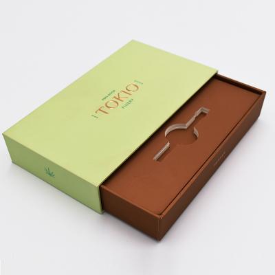 China Recycled Materials Fashion To Luxury Drawer Boxes Custom Logo Slide Open Cardboard Paper Box In Gold Foil Packaging Color Box Printing Cardboard OEM for sale