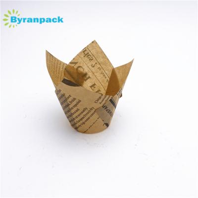 China Disposable Baking Cup Holder For Party, Weddings Natural And White Brown Color for sale