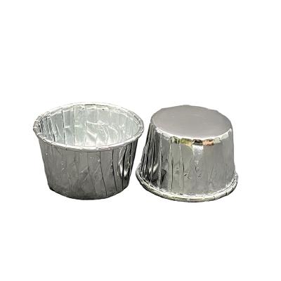 China Disposable Biodegradable Silver Rim Cupcake Rolled Cup For Cake for sale