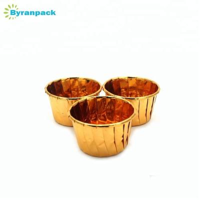 China Gold Disposable Custom Printed Hot Sale Custom Rolled Rim Paper Baking Cups for sale