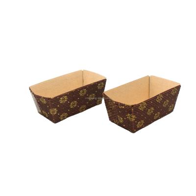 China Ripple Rectangle Brown Eco - Friendly / Non - Stick / Temperature Resistance /Greaseproof Wall Corrugated Cupcake Paper Liners for sale