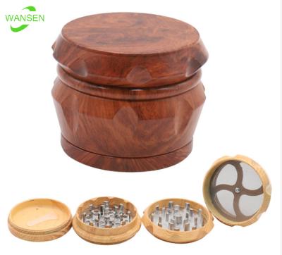 China New Free Sample Grinding Logo Smoke Custom r Design Tobacco 2021 4 Parts Wooden Tobacco Weed Herb Grinder Resin Wholesale for sale