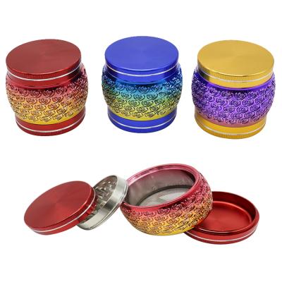 China Wholesale Colorful Dry Herb Weed Crusher Custom Logo Tobacco Grinder Herb Grinder Spice Aluminum Alloy Metal Zinc Alloy Aluminum Alloy+ Yiwu Design New for sale