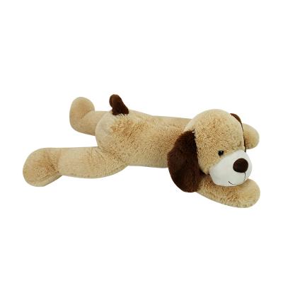 China Wholesale Hot Selling Soft Plush Custom Puppy Toy Pillow Stuffed Animal Brown Soft Lying Dog Toys for sale