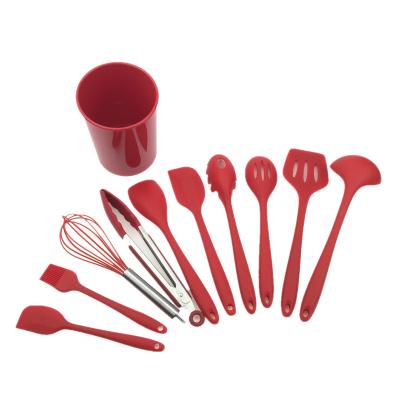 China Durable Durable Utensil Silicone Utensil Kitchenware Set 11 Pcs Silicone Kitchenware Cooking Spatula Set Nylo for sale