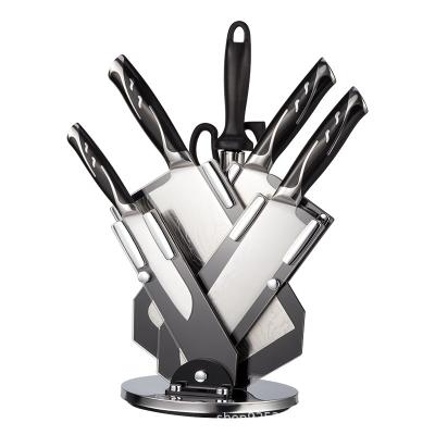 China Sustainable Professional Sharp 7-Piece Kitchen Scissors Durable Steel Kitchen Knife Set With Acrylic Holder for sale