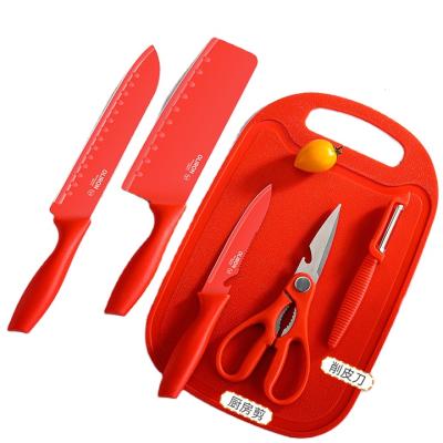 China New Design Viable High Quality Colorful 7 Colors Sharp Stainless Steel Kitchen Knife Set With Stand for sale