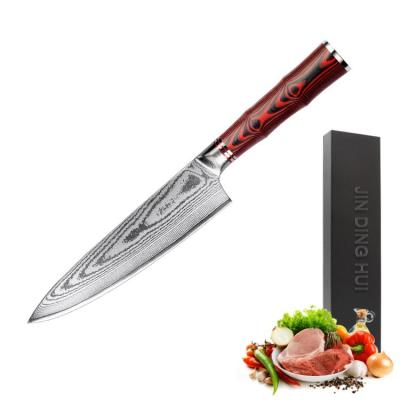 China Sustainable Professional Meat Cutter 8 Inch Chef Damascus Steel Kitchen Knife Set Damascus Knives for sale