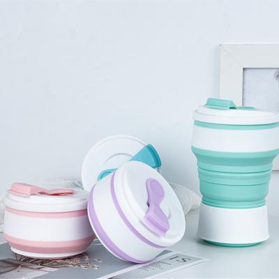 China High Quality Sustainable Convenient Collapsible Reusable Silicone Water Bottle Folding Cup For Travel for sale