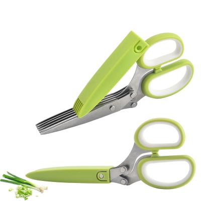 China Universal Kitchen Shears Stainless Steel 3/5 Blades Kitchen Safe Kitchen Scissors Cutting Shears White Onion Scissors For Cutting for sale