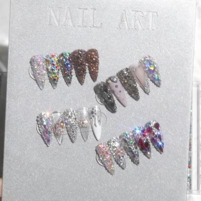 China 12 kinds for choose wholesale white crystal 3d sequin gem mixed size flat back acrylic nail art rhinestone decoration ab for sale