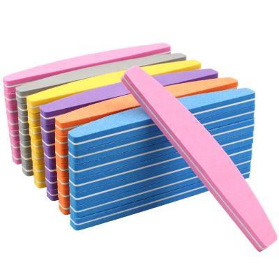 China Nail Art Sponge Blank Half Moon Sponge Form Nail Tool Sponge Nail Folder Buffing Buffing Strips Can Print Logo for sale