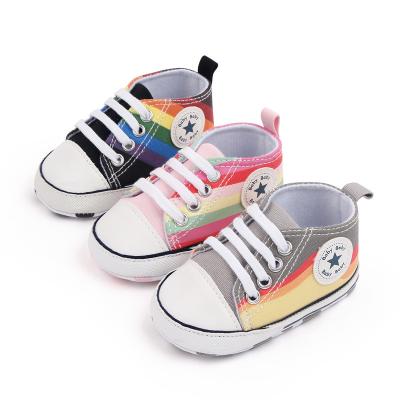 China Breathable hot selling four seasons canvas men's and women's classic 0-1 year old children's soled walking shoes baby shoes wholesale for sale