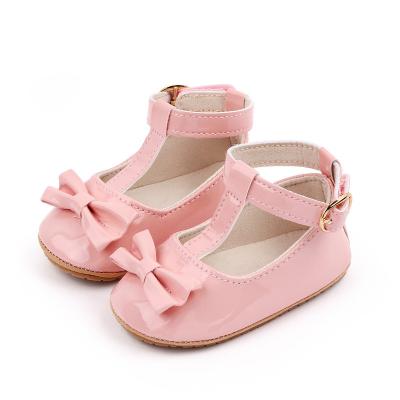 China Breathable 0-1 Year Old Baby Shoes PU Princess Leather Shoes Soft Soled Baby Shoes Spring Style for sale