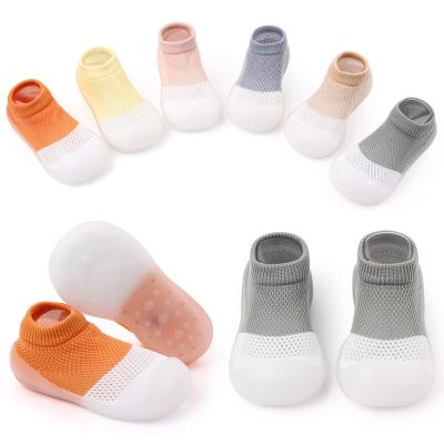 China Summer Mesh Baby Toddler Socks Shoes Flat High Quality Soft Rubber Floor Socks for sale